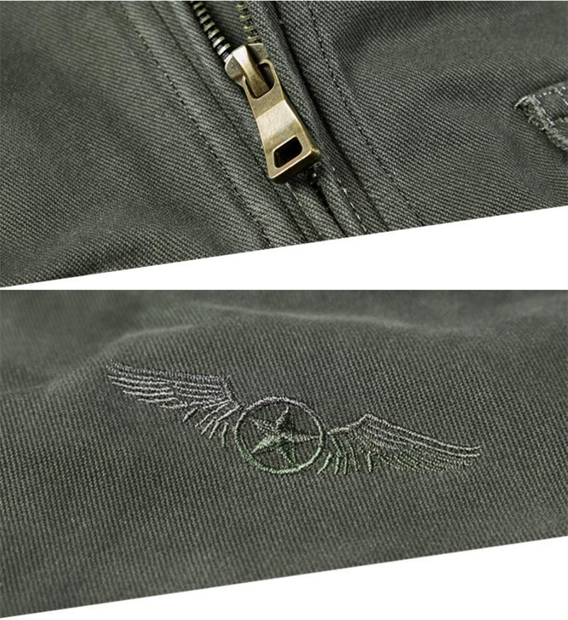 フライトジャケット 中綿 新品・メンズ スタジアムジャンパー 刺繍 ワッペン ブルゾン コートライトアウター【ZL-1989】グリーン L_画像7