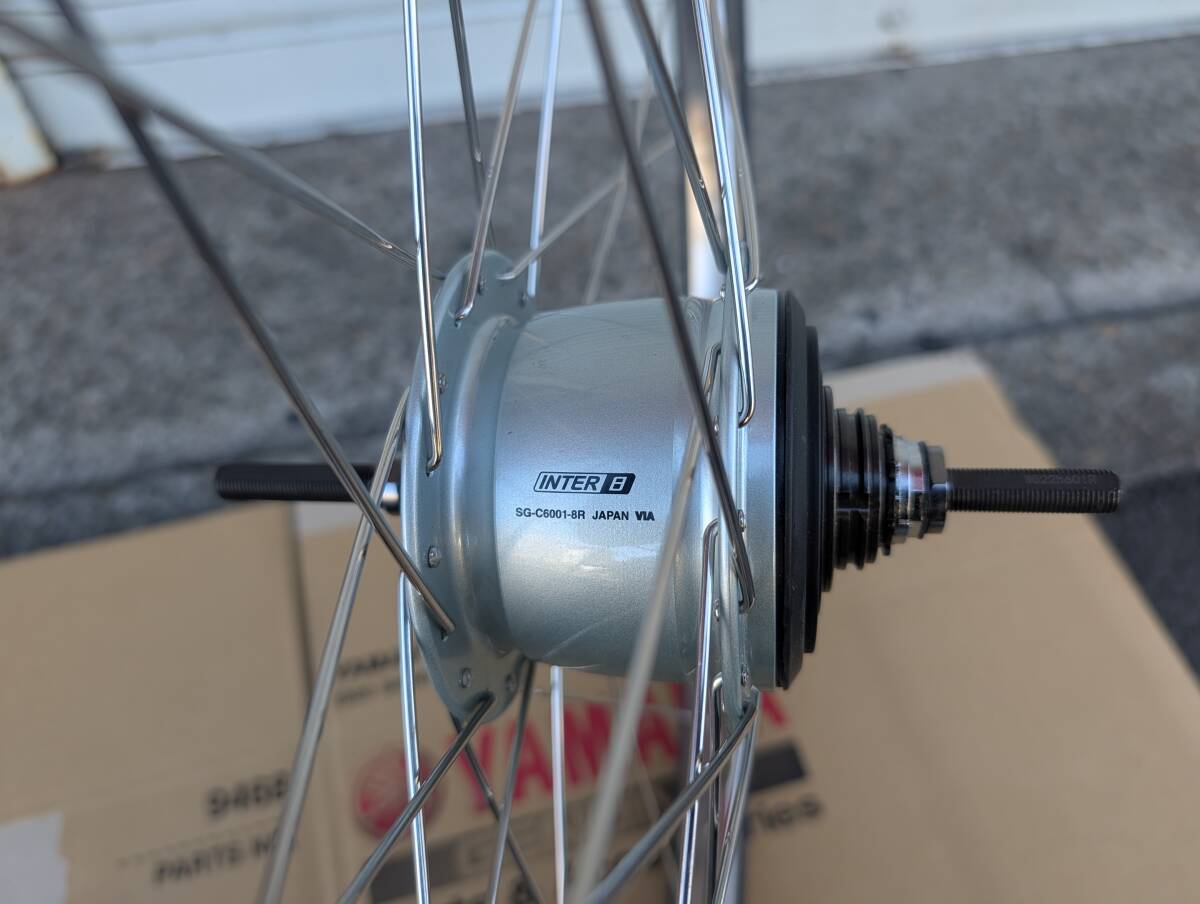 ヤマハ PAS CITY L8 PM27CL8 27インチ 完組ホイール 新品タイヤ付き シマノ 内装8段変速ハブ SG-C6001-8R 軸長:203mm OLD:132mm _画像2