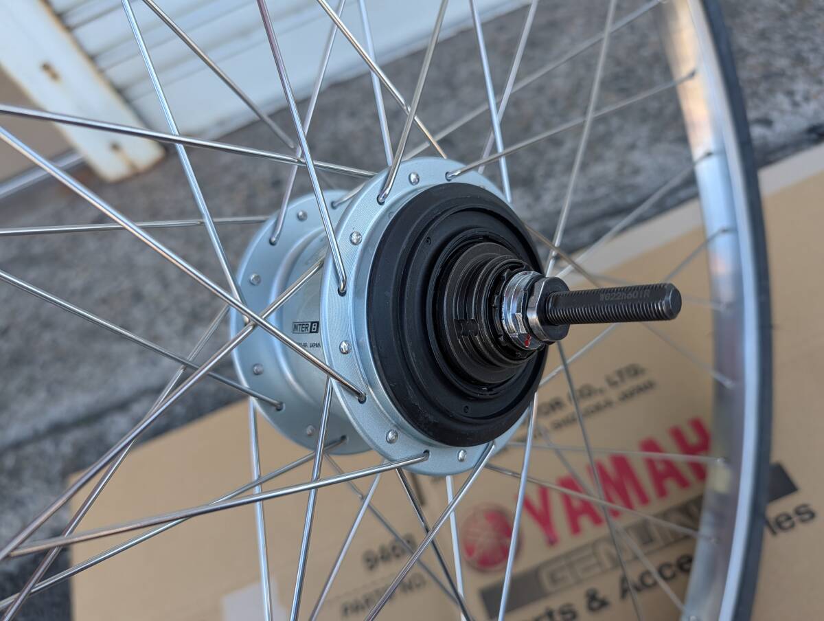 ヤマハ PAS CITY L8 PM27CL8 27インチ 完組ホイール 新品タイヤ付き シマノ 内装8段変速ハブ SG-C6001-8R 軸長:203mm OLD:132mm _画像3