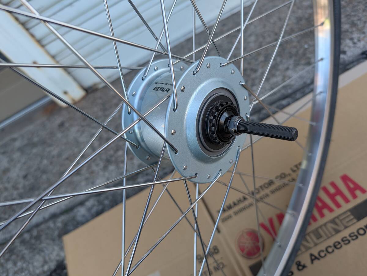 ヤマハ PAS CITY L8 PM27CL8 27インチ 完組ホイール 新品タイヤ付き シマノ 内装8段変速ハブ SG-C6001-8R 軸長:203mm OLD:132mm _画像4