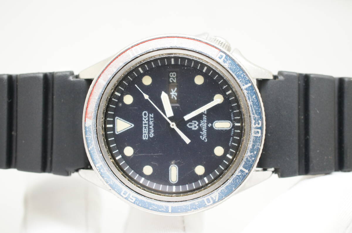K9●作動良好 SEIKO セイコー SilverWave Z シルバーウェーブZ ダイバー 1978年製 7546-606A デイデイト メンズ腕時計 シルバー クォーツの画像3