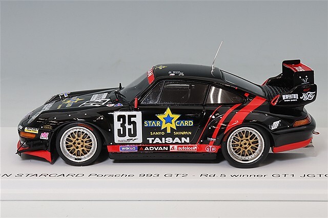 ★New スパーク 1/43 タイサン スターカード ポルシェ 993 GT2 1995 JGTC#35 レイド/近藤真彦★SJ154_画像1