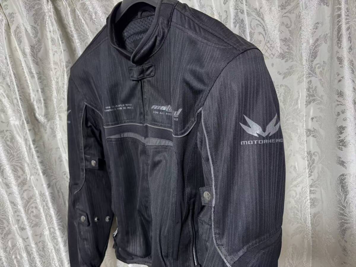 motorhead モーターヘッド★完全装備 ブラック インナーチェストプロテクター入り ライディング メッシュ ジャケット M_画像3