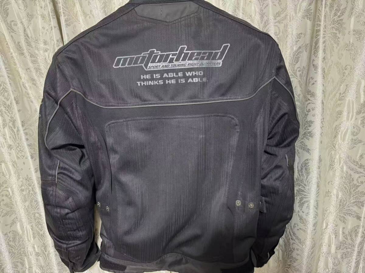 motorhead モーターヘッド★完全装備 ブラック インナーチェストプロテクター入り ライディング メッシュ ジャケット M_画像4