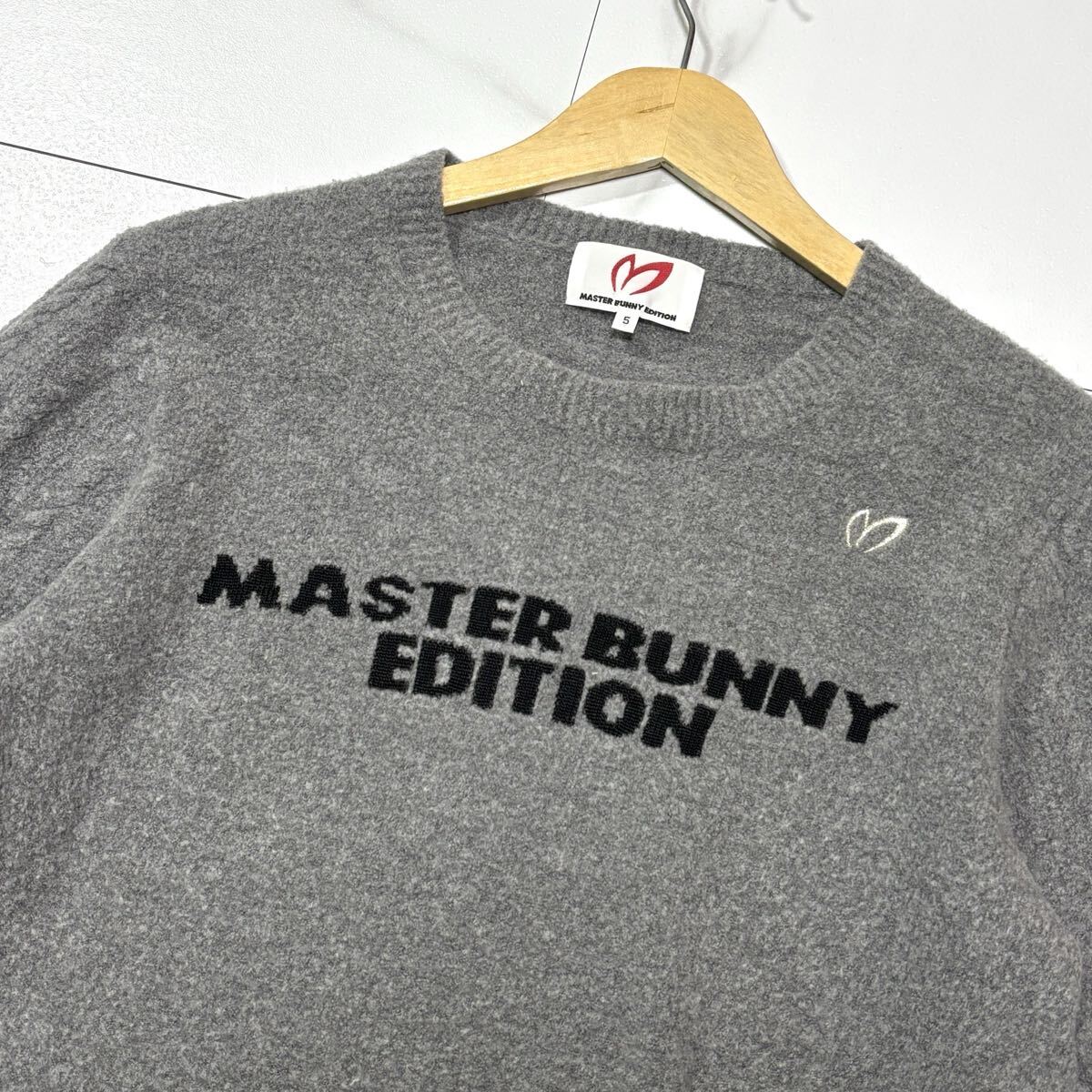 希少/ Lサイズ MASTER BUNNY EDITION マスターバニーエディション ニット セーター ロゴ刺繍 GOLF ゴルフウェア 5サイズ _画像2