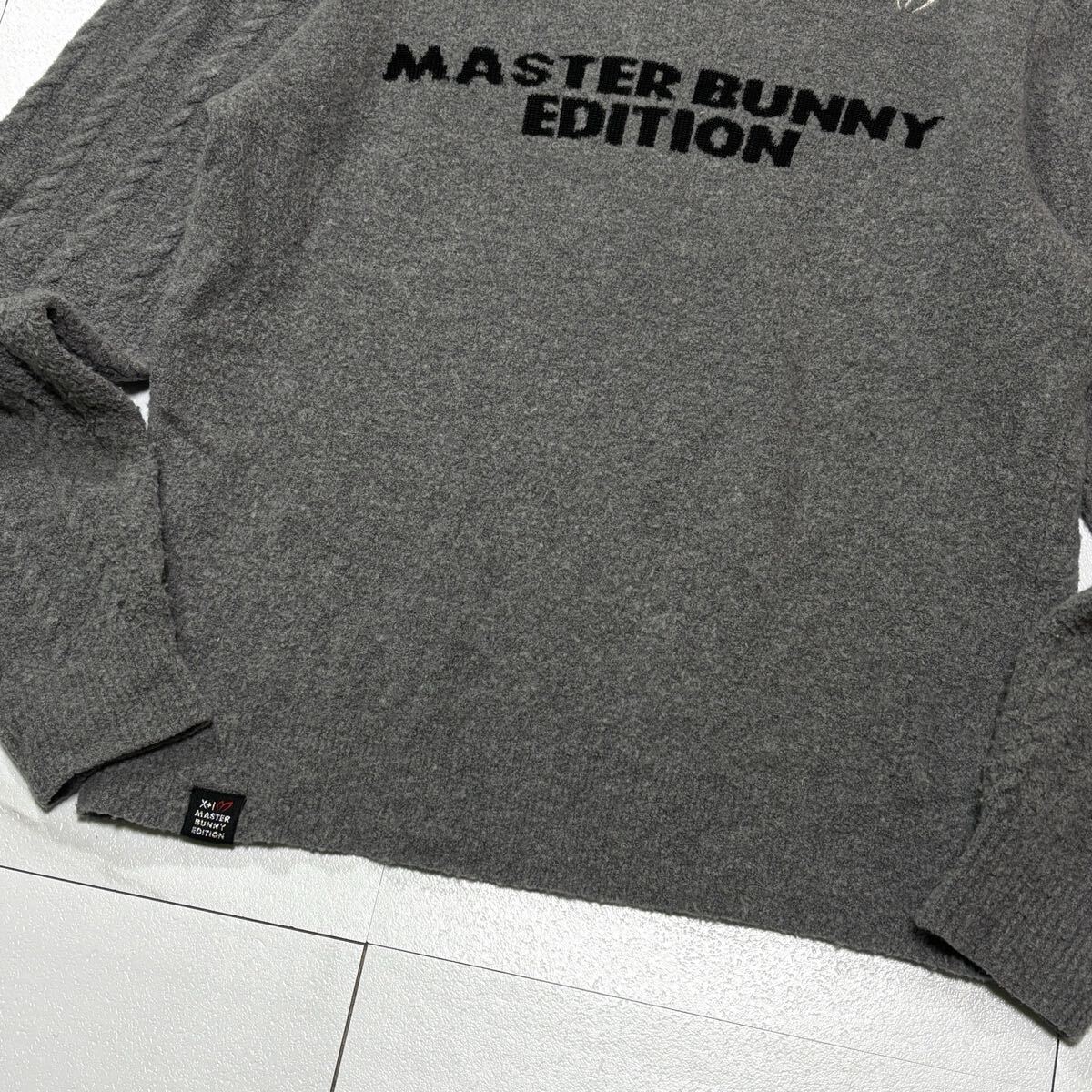 希少/ Lサイズ MASTER BUNNY EDITION マスターバニーエディション ニット セーター ロゴ刺繍 GOLF ゴルフウェア 5サイズ _画像4