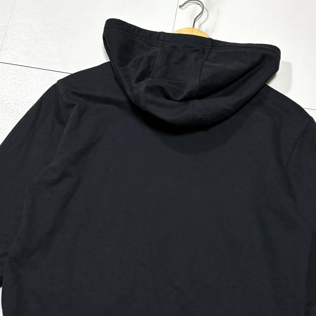 美品/ Lサイズ相当 EMPORIO ARMANI エンポリオ アルマーニ パーカー EA7 ジップアップ イーグルロゴ ブラック 黒_画像8