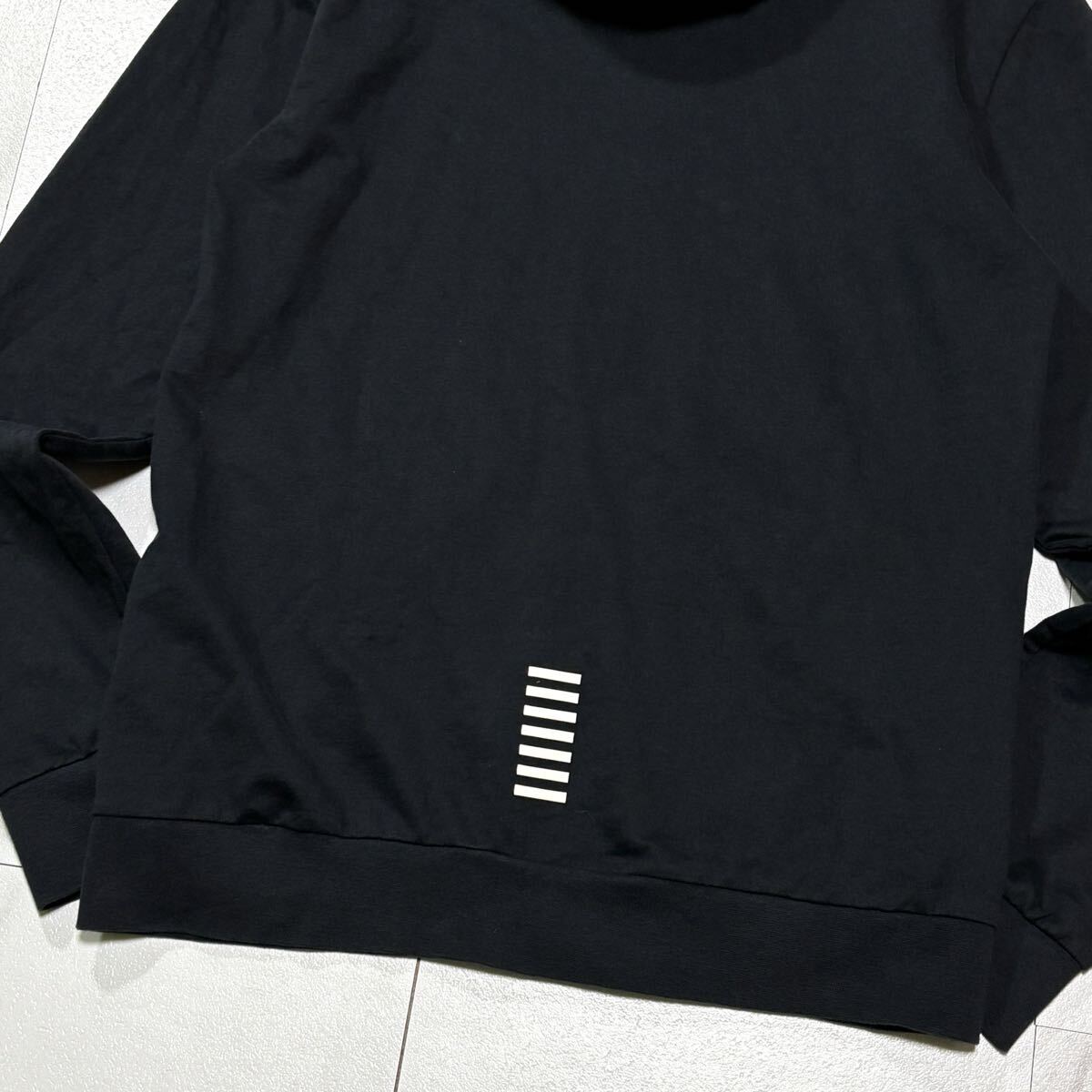美品/ Lサイズ相当 EMPORIO ARMANI エンポリオ アルマーニ パーカー EA7 ジップアップ イーグルロゴ ブラック 黒_画像9