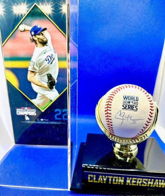 引退Dodgersカーショウ投手2020 年ワールドシリーズ優勝記念ボール直筆サイン+WS 優勝記念ケース、実試合使用ボールMLB証明等、大谷翔平_画像2