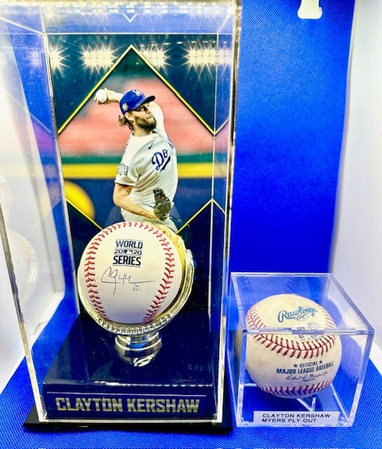 引退Dodgersカーショウ投手2020 年ワールドシリーズ優勝記念ボール直筆サイン+WS 優勝記念ケース、実試合使用ボールMLB証明等、大谷翔平_画像1