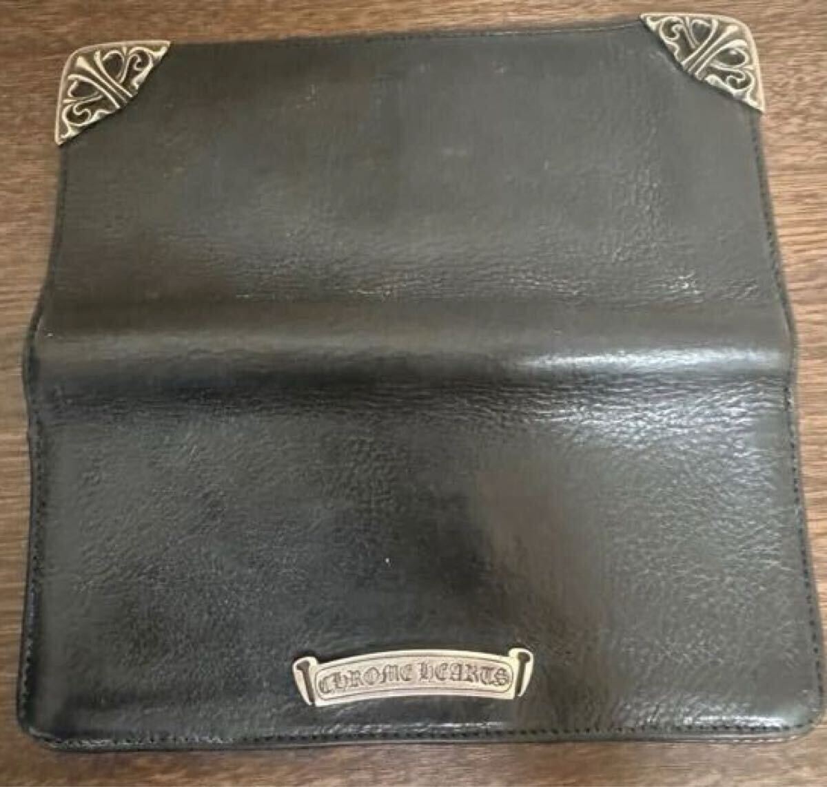 クロムハーツ CHROME HEARTS シングルフォールド レザー ウォレット TIPS 長財布 財布 札入れ ブラック_画像3