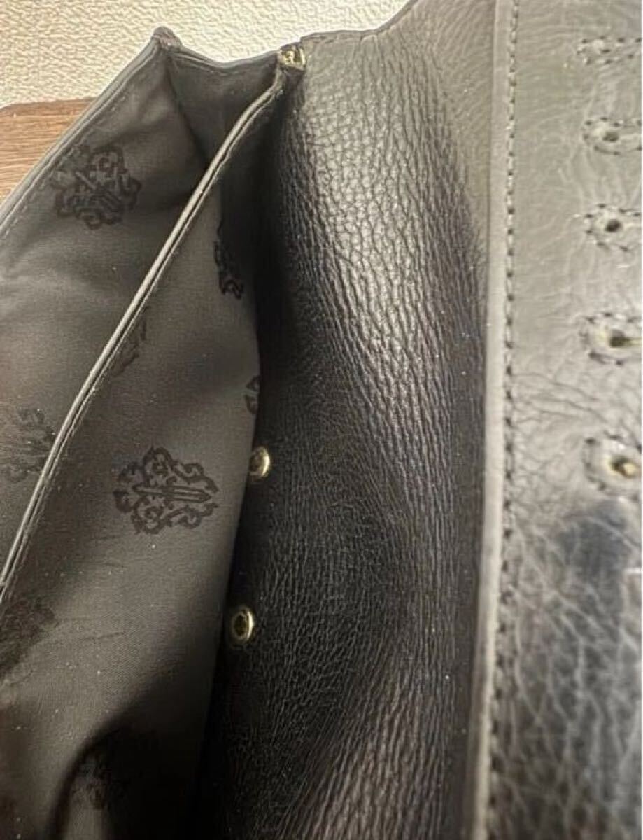 クロムハーツ CHROME HEARTS シングルフォールド レザー ウォレット TIPS 長財布 財布 札入れ ブラック_画像5