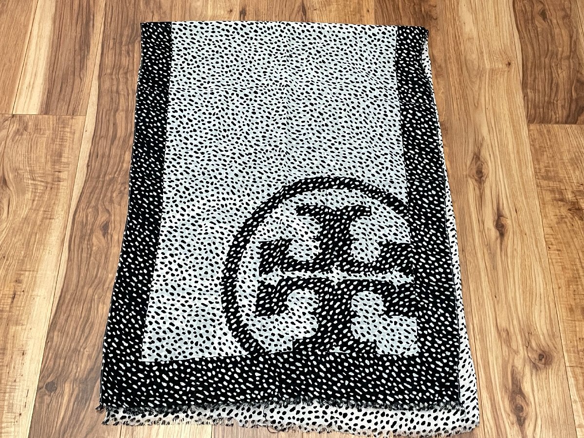 【中古】TORY BURCH トリーバーチ マフラー スカーフ レオパード_画像1