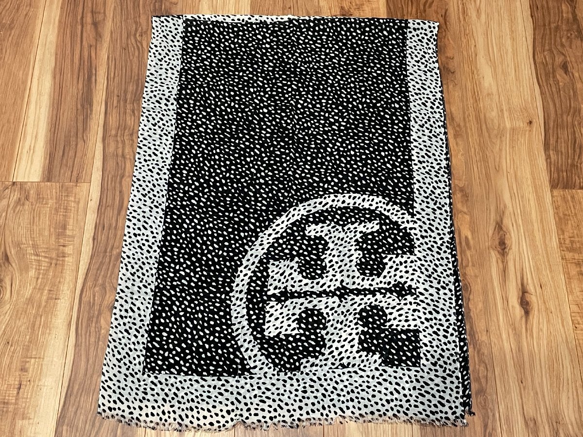 【中古】TORY BURCH トリーバーチ マフラー スカーフ レオパード_画像2