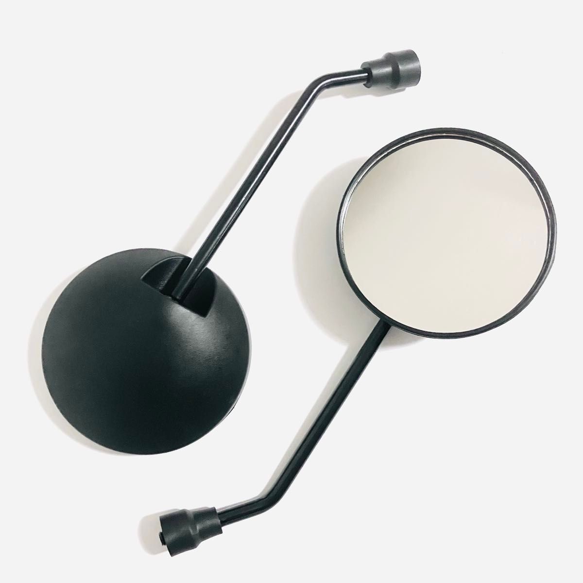 バイクミラー 丸型 8mm 左右2本セット 正ネジ 原付 スクーター オートバイ 鏡 ラウンドミラー バックミラー_画像2