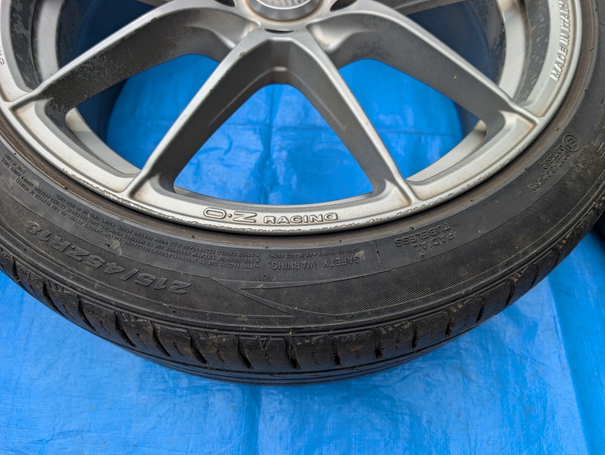 O.Z Racing LEGGERA 18inch 8J +48 5H PCD114.3 タイヤ付215/45R18 _画像6