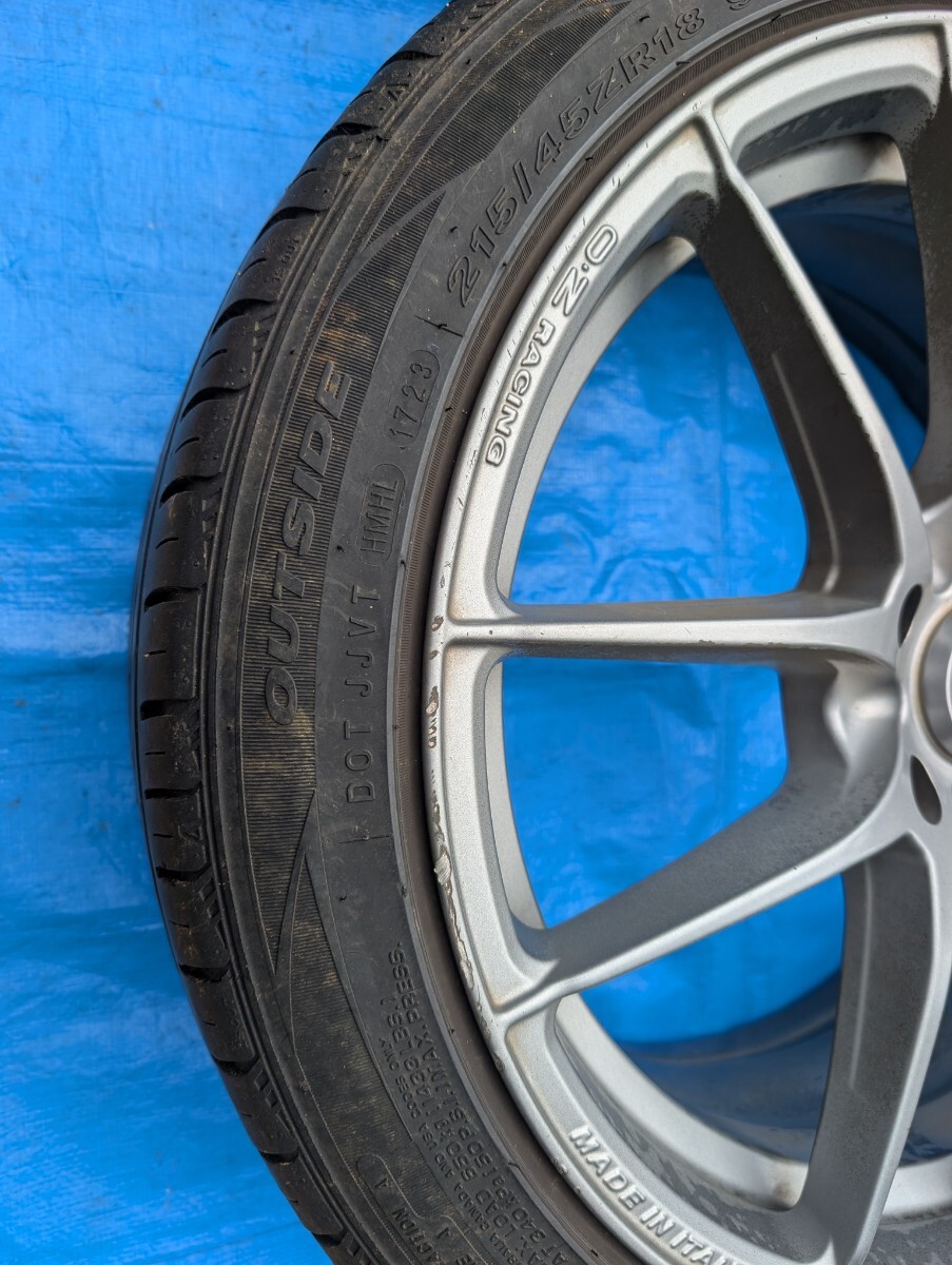 O.Z Racing LEGGERA 18inch 8J +48 5H PCD114.3 タイヤ付215/45R18 _画像5