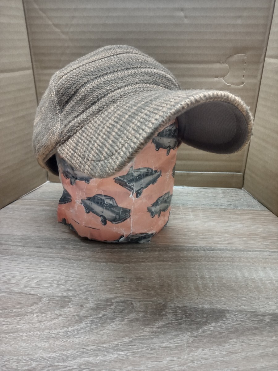 【送料無料 即決】（新品）ニット・キャップ（黄土色ミックス）帽子 / 男女兼用 秋冬春 フリーサイズ かわいい カッコいい オシャレ_画像3