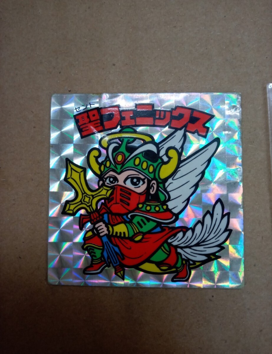【送料無料 即決】（並〜並下）聖フェニックス 武装 裏台紙 青 銀プリズム ヘッド 旧ビックリマンシール 当時物 検）アイス版 チョコ版 _画像2