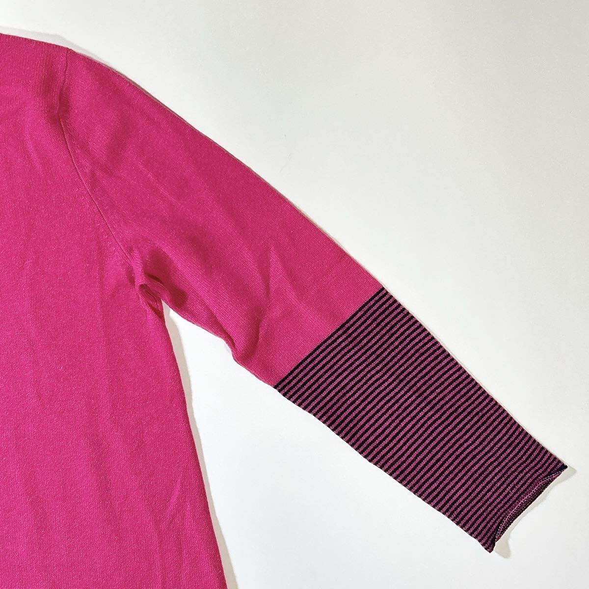 自由区 ジユウク cashmere 100% カシミヤ100% ニット セーター プルオーバー 長袖 ボーダー 38 M レディース C112518-24_画像7