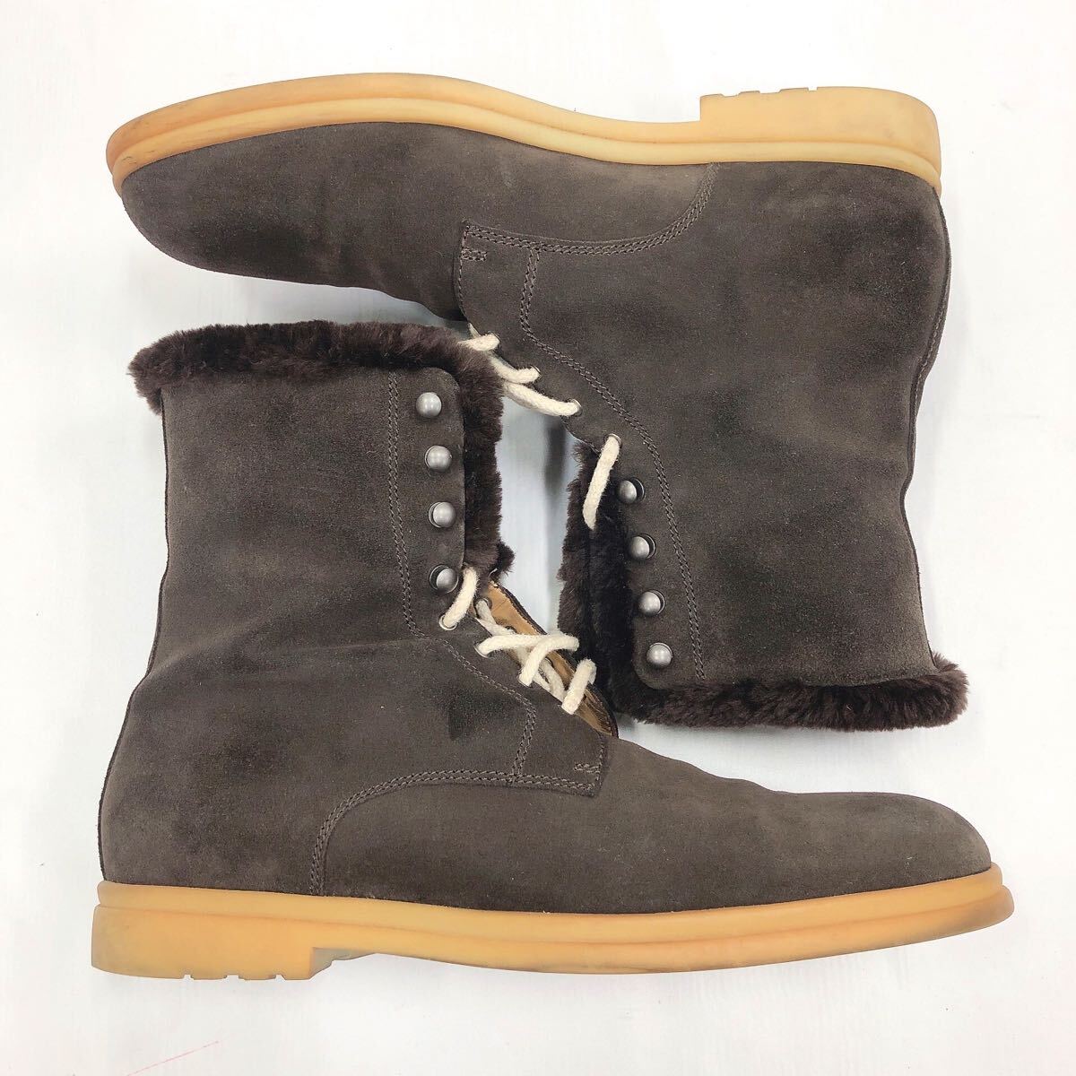 R店1105 Loro Piana ロロピアーナ ムートンブーツ ブーツ 靴 シューズ スエード ブラウン イタリア製 EU43 27.5cm 替えソール付き_画像3