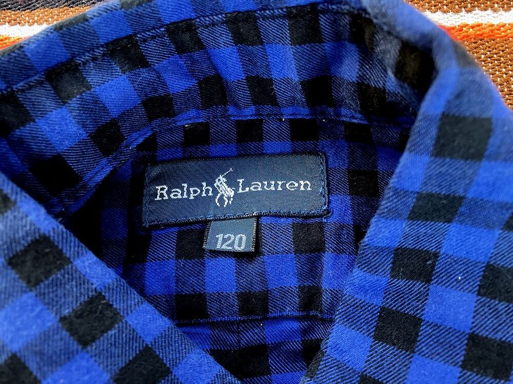 ◇ポロ ラルフローレン ボタンダウン 長袖シャツ サイズ 120 ブロックチェック◇ 検索 キッズ 子供服 _画像3