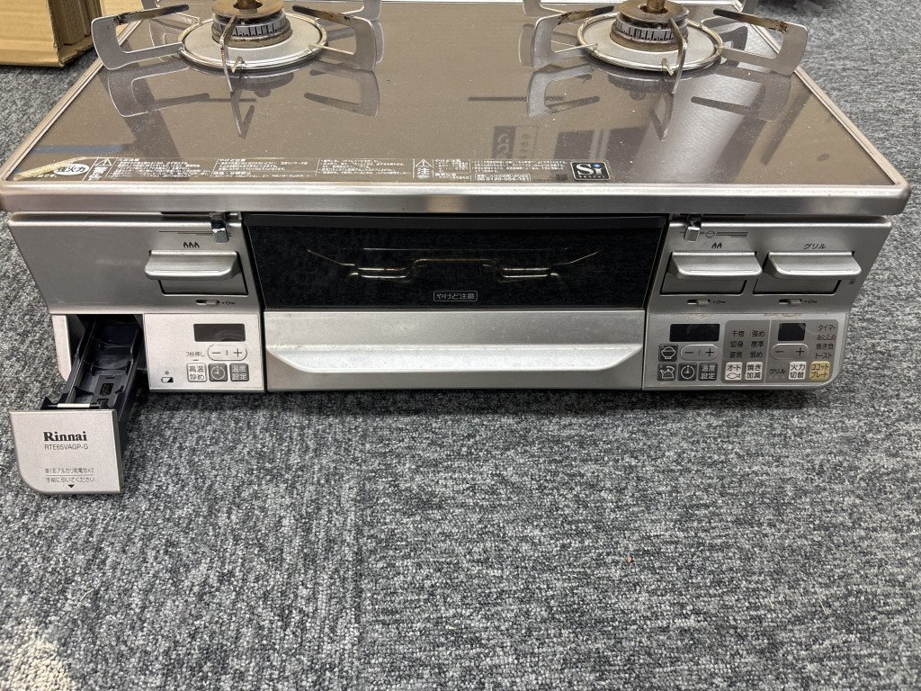 ◎【家財便A発送】Rinnai リンナイ ガスコンロ RTE65VAGP-GL LPガス用 2019年製 TW209689_画像4