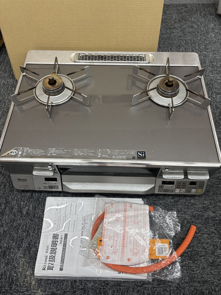 ◎【家財便A発送】Rinnai リンナイ ガスコンロ RTE65VAGP-GL LPガス用 2019年製 TW209689_画像1