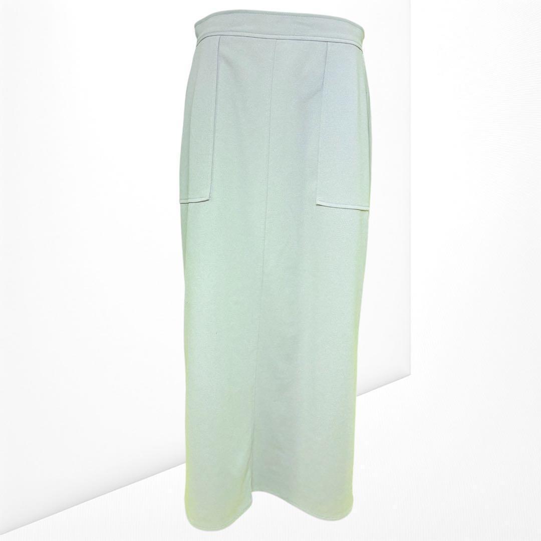 【アー・ヴェ・ヴェ】 ミディ丈ポケット付きスカート グレージュ（XL） 804D2A_画像2