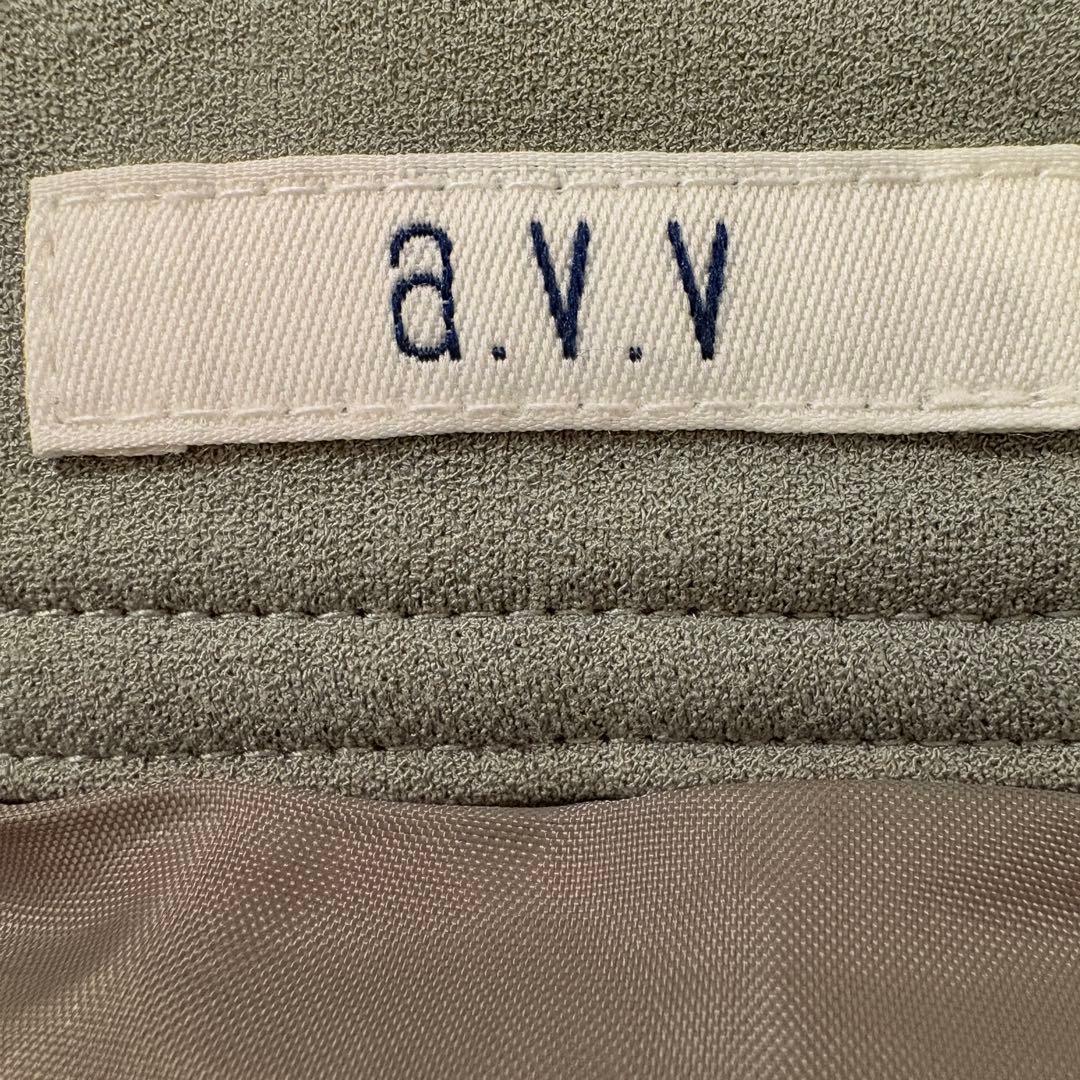 【アー・ヴェ・ヴェ】 ミディ丈ポケット付きスカート グレージュ（XL） 804D2A_画像4