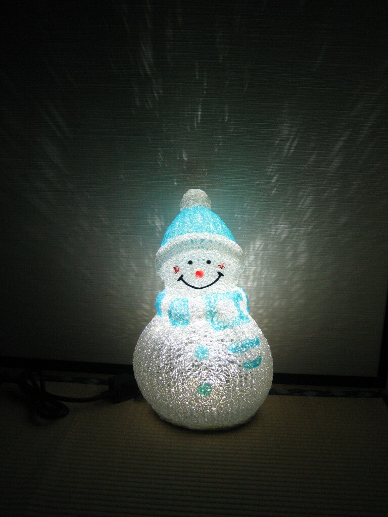 USED ☆ ライト付 スノーマン　3Dクリスタルモチーフ ☆ 雪だるま　タカショー　イルミネーション_画像6