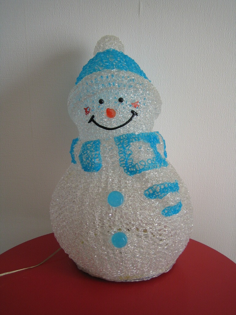 USED ☆ ライト付 スノーマン　3Dクリスタルモチーフ ☆ 雪だるま　タカショー　イルミネーション_画像1