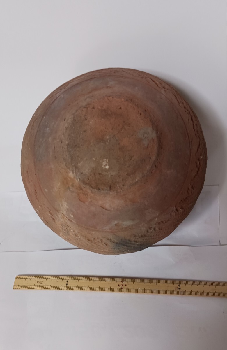 縄文土器浅鉢　縄文土器　浅鉢　甕（？）　縄文時代　中期～後期　平底　縄文　沈線　波状文（？）　黒斑　関東地方_画像7