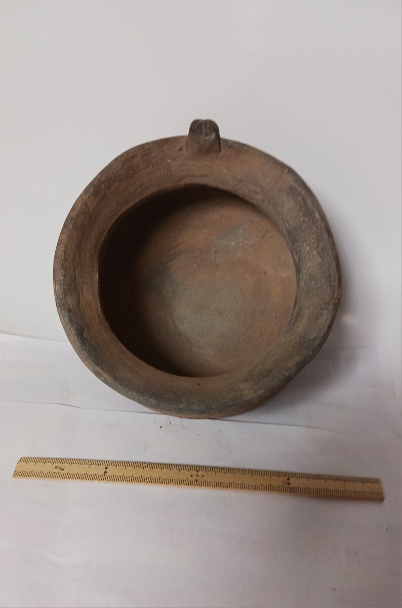 縄文土器浅鉢　縄文土器　浅鉢　甕（？）　縄文時代　中期～後期　平底　縄文　沈線　波状文（？）　黒斑　関東地方_画像6
