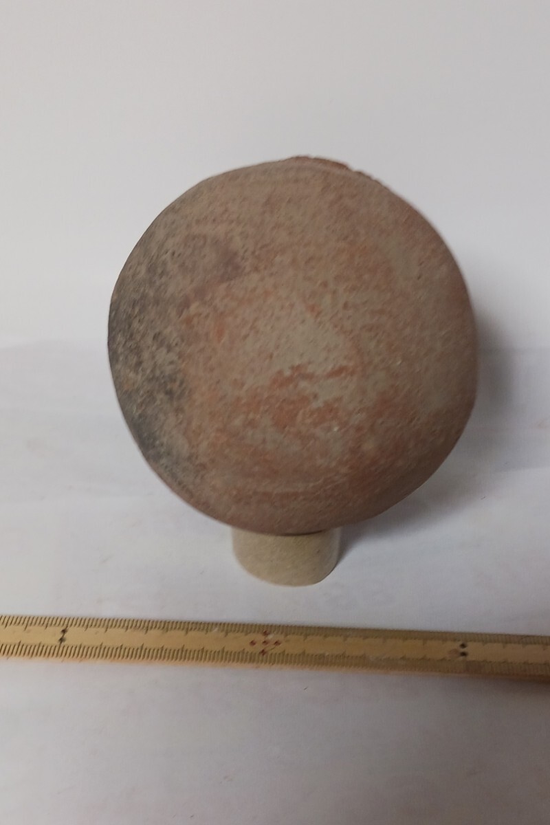 弥生土器長頸壺　完品　弥生土器 長頸壺　弥生時代中期　褐色　顔料　黒斑　平底　関東地方_画像7