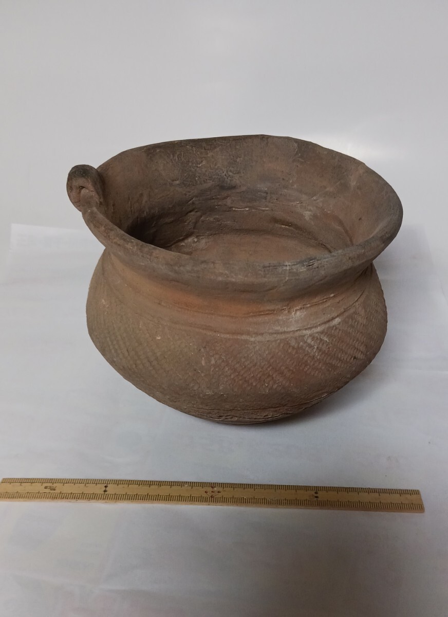 縄文土器浅鉢　縄文土器　浅鉢　甕（？）　縄文時代　中期～後期　平底　縄文　沈線　波状文（？）　黒斑　関東地方_画像5