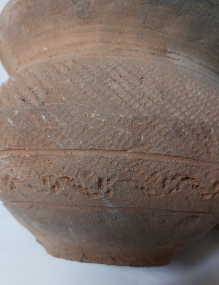 縄文土器浅鉢　縄文土器　浅鉢　甕（？）　縄文時代　中期～後期　平底　縄文　沈線　波状文（？）　黒斑　関東地方_画像10