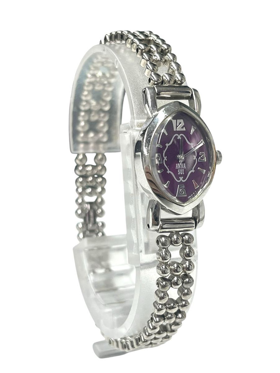1 иен старт ANNA SUI Anna Sui наручные часы пятно Swatch лиловый циферблат серебряный кварц женский работоспособность не проверялась с коробкой прекрасный товар редкость 