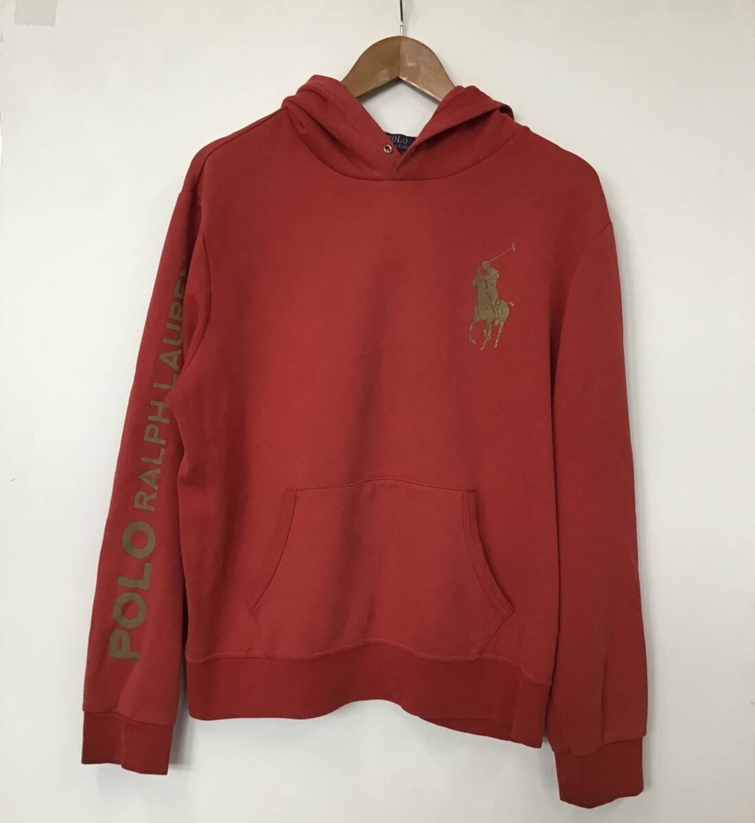 《 H 658 》POLO RALPH LAUREN ラルフローレン パーカー プルオーバー ビッグポニー Lサイズ 赤 逆輸入 トップス アメリカ古着 古着卸_画像2