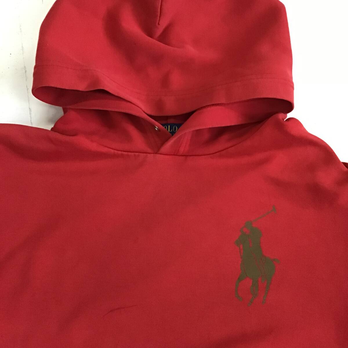 《 H 658 》POLO RALPH LAUREN ラルフローレン パーカー プルオーバー ビッグポニー Lサイズ 赤 逆輸入 トップス アメリカ古着 古着卸_画像1