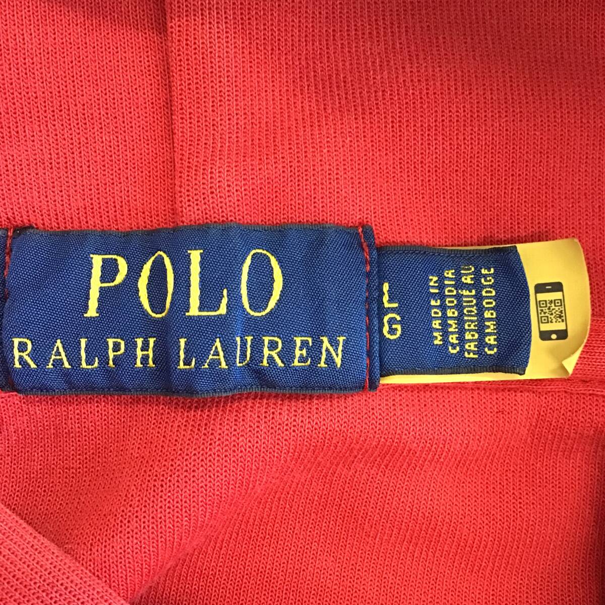 《 H 658 》POLO RALPH LAUREN ラルフローレン パーカー プルオーバー ビッグポニー Lサイズ 赤 逆輸入 トップス アメリカ古着 古着卸_画像4