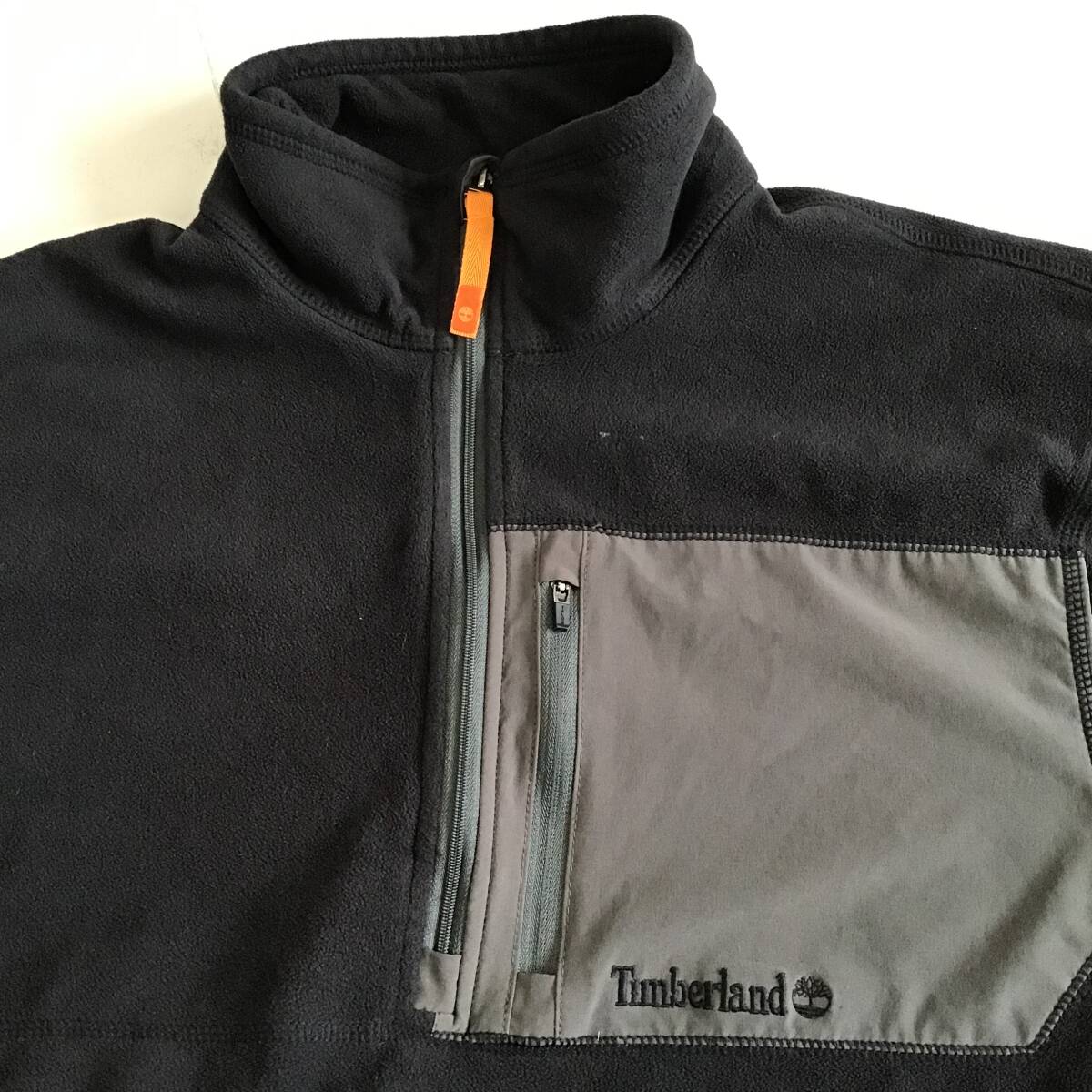 《 H 692 》Timberland ティンバーランド ハーフジップ フリース プルオーバー アウトドア Lサイズ 黒 トップス アメリカ古着 古着卸_画像4
