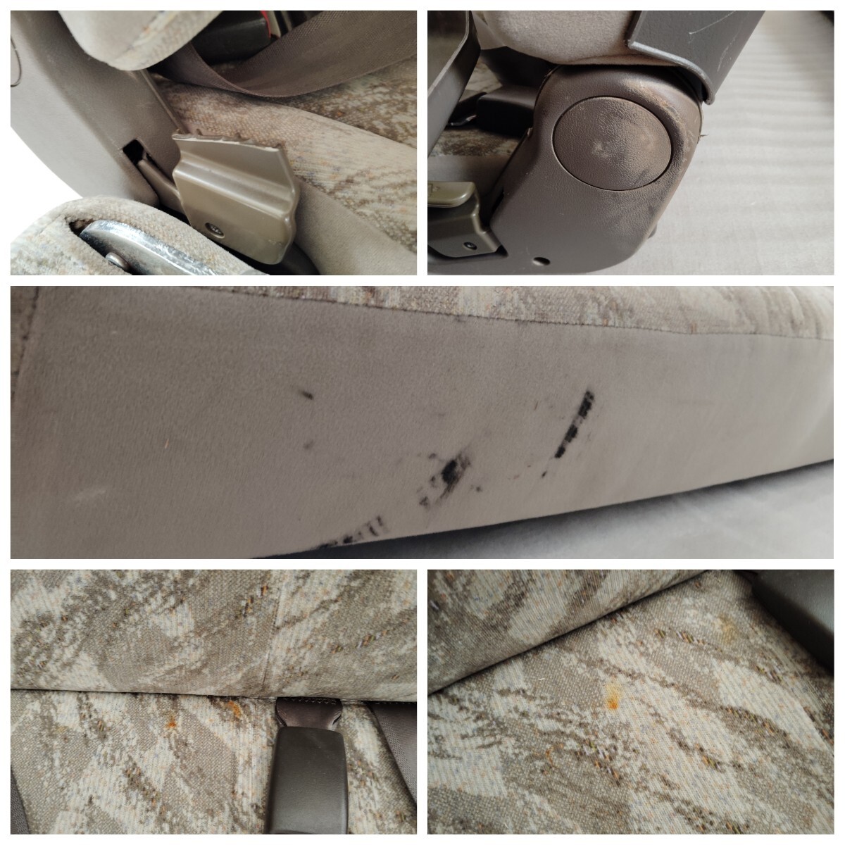 ■送料込■即決 三菱ふそう ローザ BE63DG 純正 後部座席 リアシート 運転席側 助手席側 補助席 最後列 マイクロ 12席分セット 204_画像5