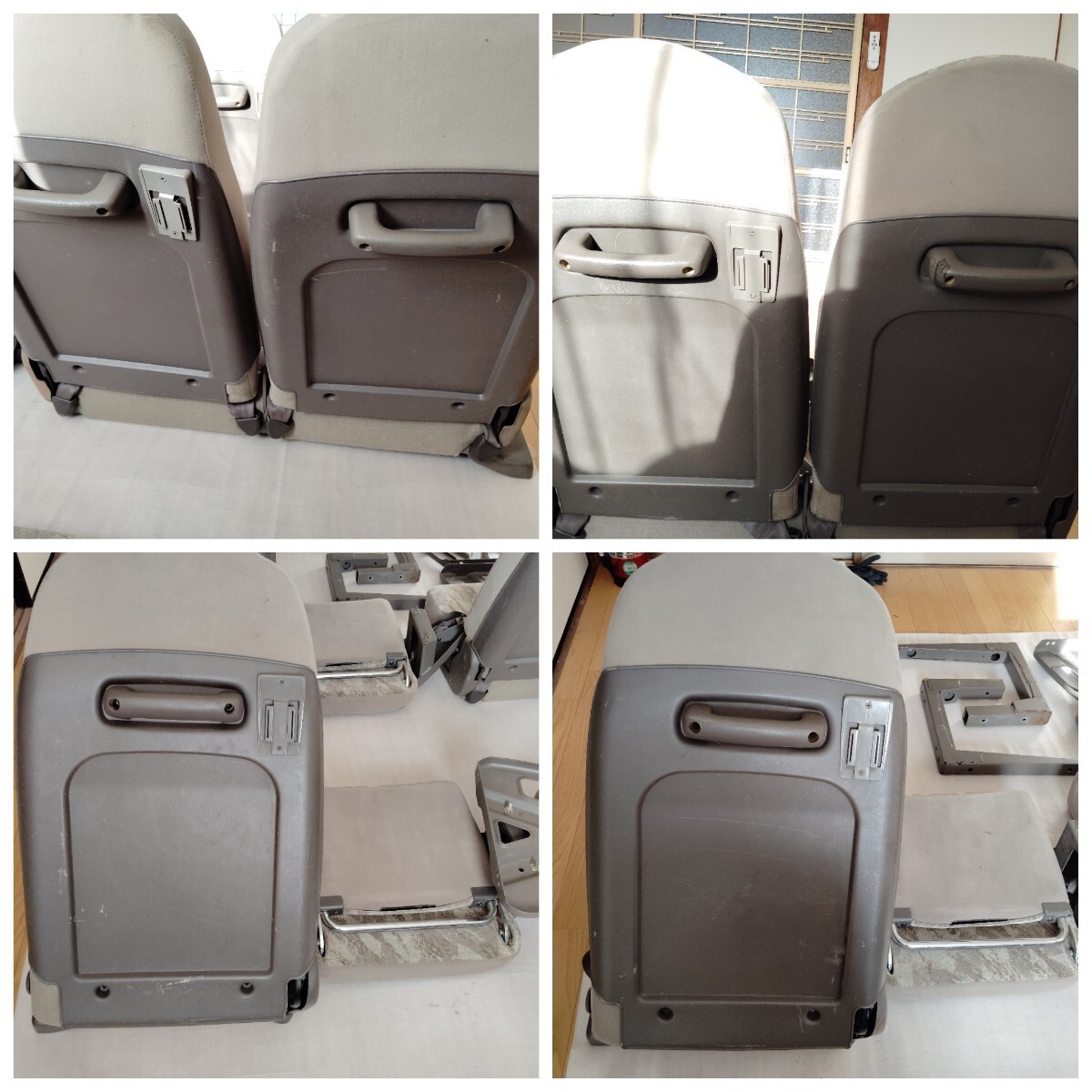 ■送料込■即決 三菱ふそう ローザ BE63DG 純正 後部座席 リアシート 運転席側 助手席側 補助席 最後列 マイクロ 12席分セット 204_画像9