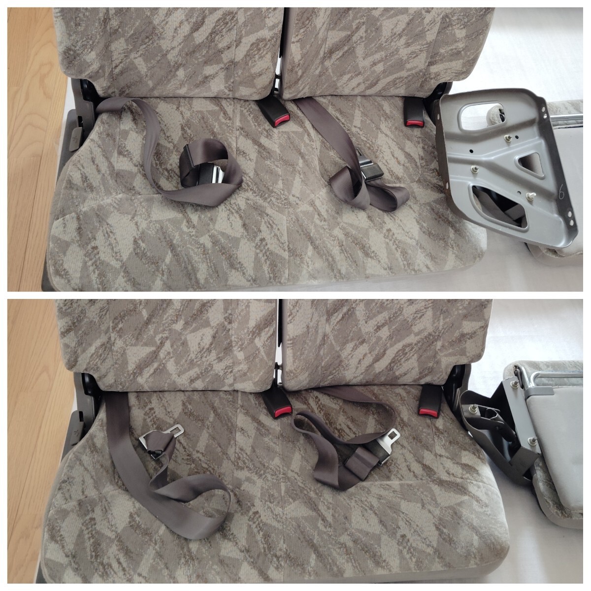 ■送料込■即決 三菱ふそう ローザ BE63DG 純正 後部座席 リアシート 運転席側 助手席側 補助席 最後列 マイクロ 12席分セット 204_画像10