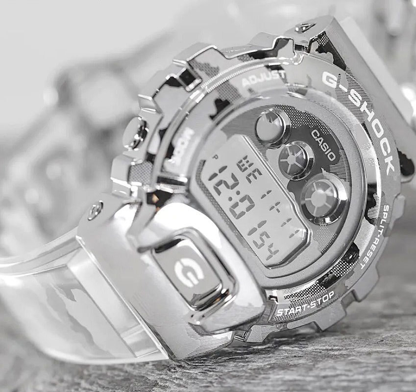 新品1円 G-SHOCK迷彩＆透明クリアスケルトン 金属ベゼル 逆輸入 G-SHOCK 20気圧防水 CASIO 新品メンズ 腕時計 Gショック 構造耐衝撃_画像1