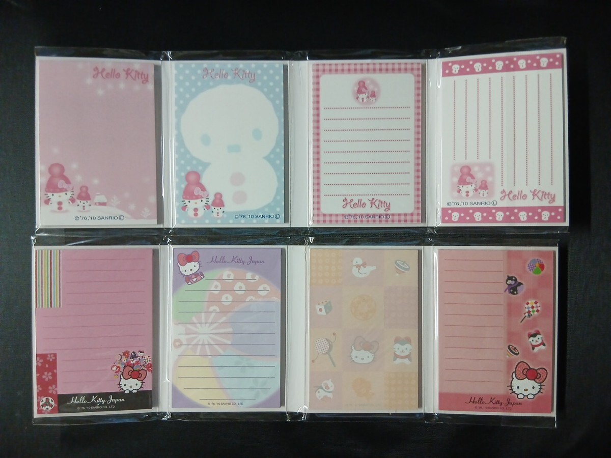 キティ パタパタメモ帳 4連メモ 4種 未使用 雪だるま ハローキティジャパン 杏林堂 水族館_画像3