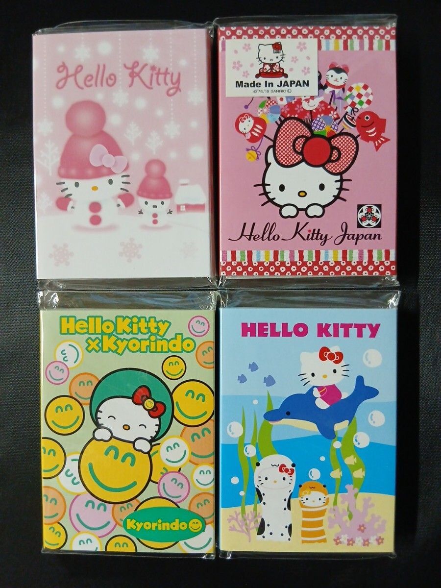 キティ パタパタメモ帳 4連メモ 4種 未使用 雪だるま ハローキティジャパン 杏林堂 水族館_画像1