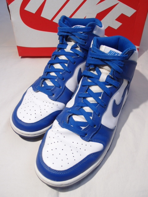 NIKE DUNK Hi RETRO Game Royal US9.5 ホワイト x ロイヤルブルー / ナイキ ダンク ハイ レトロ ゲームロイヤル 27.5cm_画像1