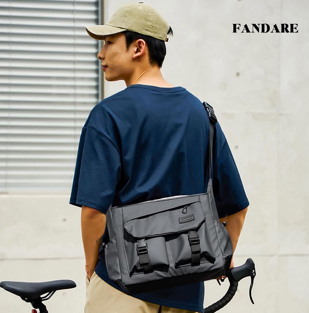 ショルダーバッグ メンズ A4 大容量 防水バッグ 人気 肩掛けカバン 斜めがけバッグ メッセンジャーバッグ ポケット多い _画像6